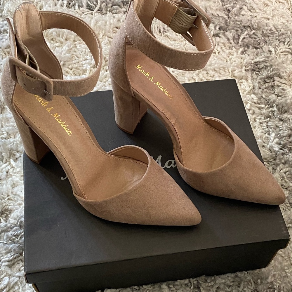 Vici Sinatra Faux Suede Pointed Heel in Taupe
